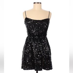 Black Sequin Cocktail Dress